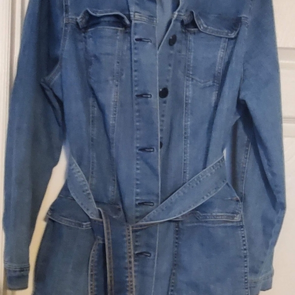 Lane Bryant Long Denim Jean Jacket Sz 16 - Picture 12 of 12
